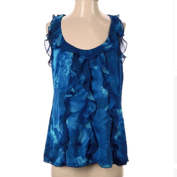 White House Black Market Tops - WHBM Blue Wave Sleeveless Blouse Size S